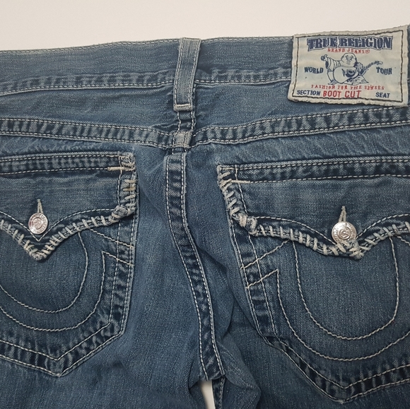 Blue with white stitching true religion jeans - Picture 4 of 5